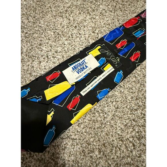 Absolut Vodka Bottles Tie 100% Silk JeSuis Mens Necktie - Picture 4 of 5